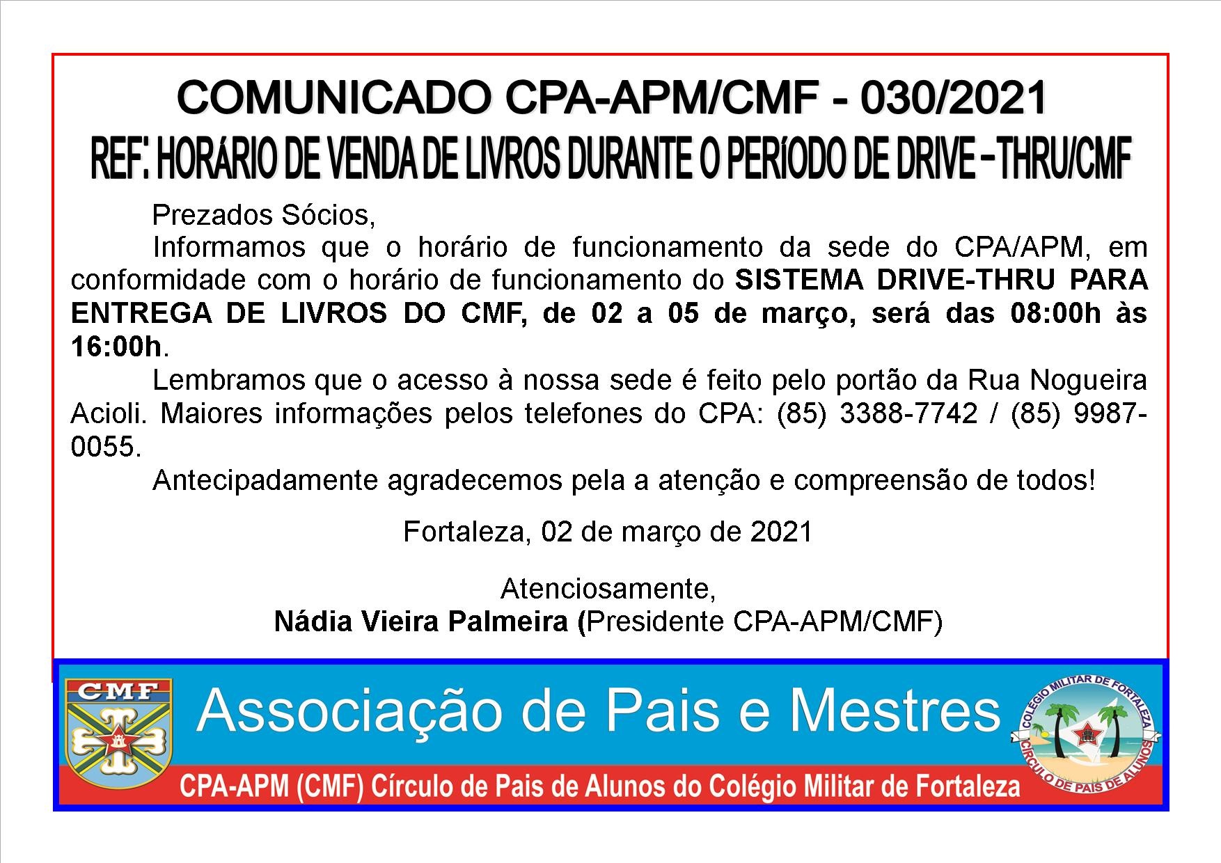 COMUNICADO N 30 CPA CMF 2021